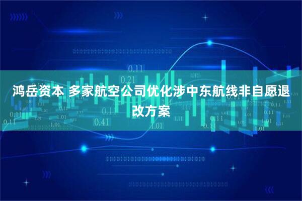 鸿岳资本 多家航空公司优化涉中东航线非自愿退改方案